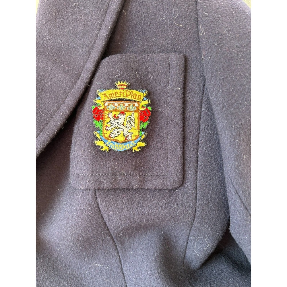 Women Aaron's Intl Custom Tailor  Cashmere Jacket Blazer Hong Kong Blue M EUC - Picture 3 of 9